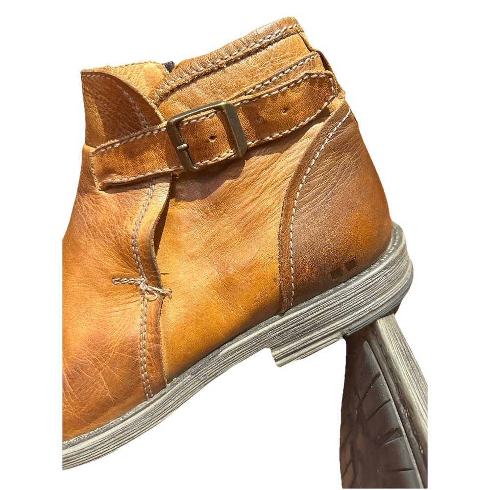 Bed Stu Mens Johnston Rustic Ankle Boots Size 10.5 Brown Tan Buckle USA Patina - Picture 4 of 12